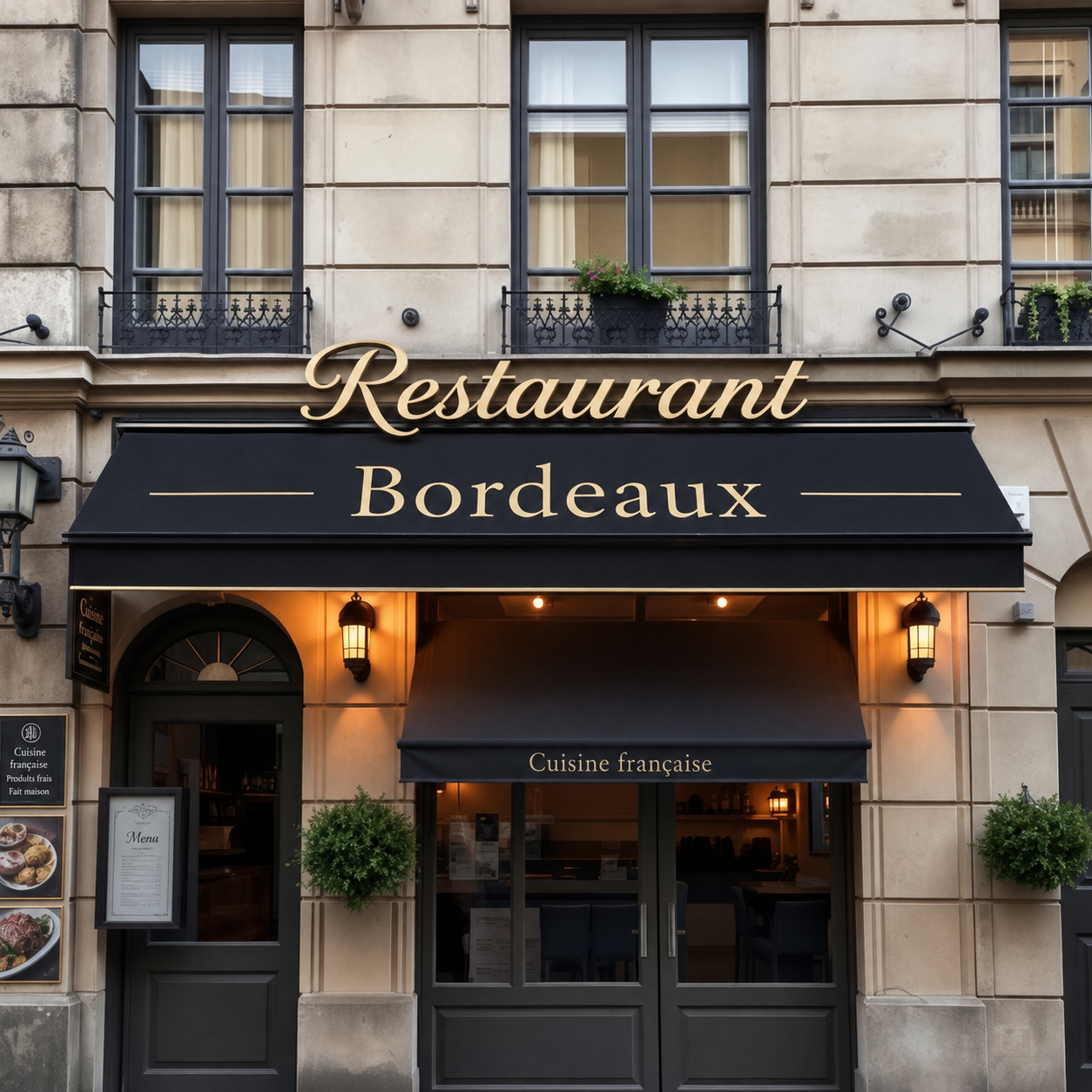 Façade d’un restaurant à Bordeaux
