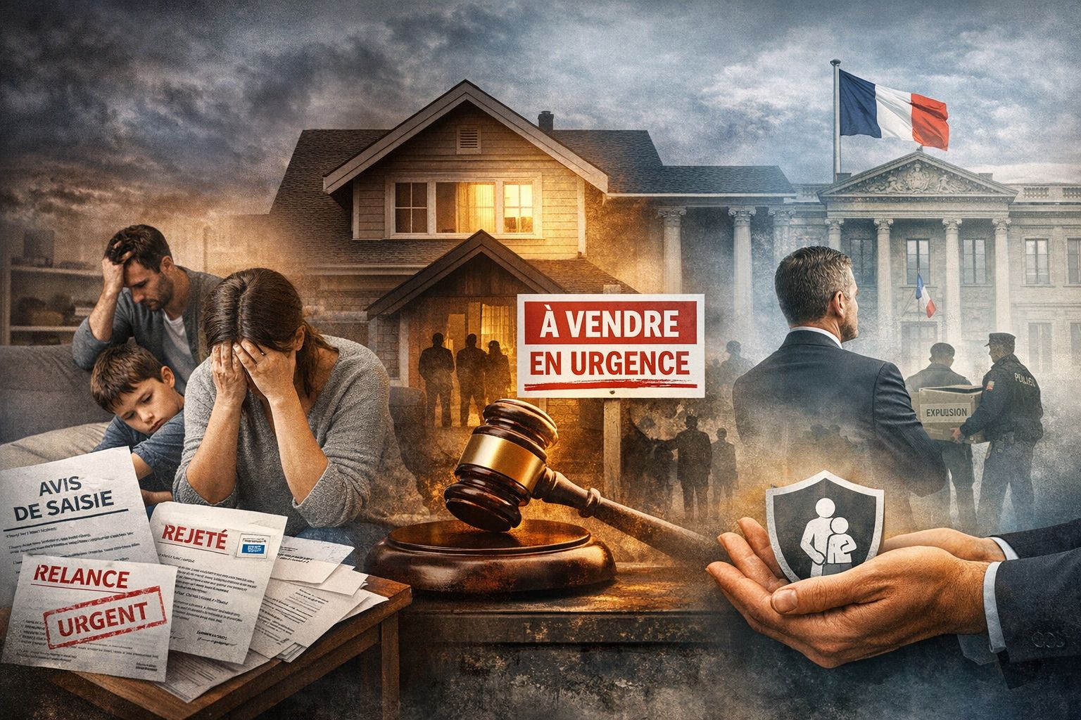 Famille désespérée qui voit sa maison saisie par les huissiers